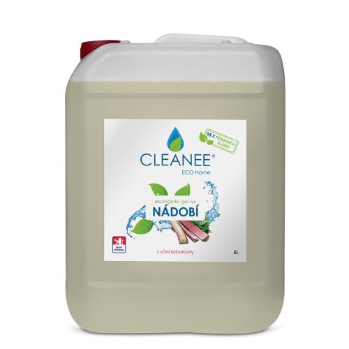CLEANEE Ekologický gel na NÁDOBÍ s vůní rebarbory 5 L