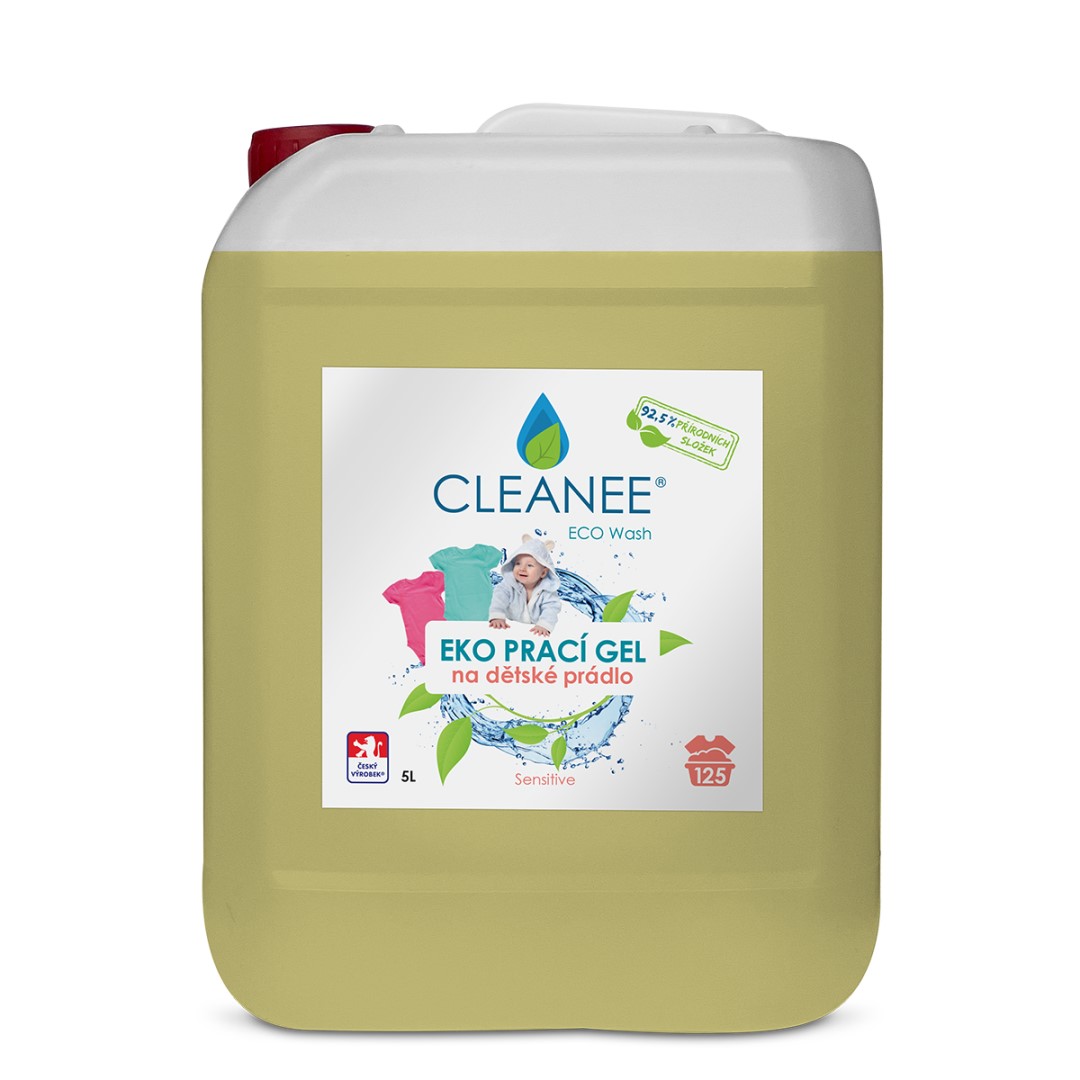 Kanystr CLEANEE prací gel na dětské prádlo 5 l