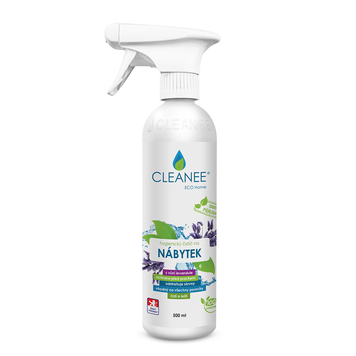 CLEANEE EKO hygienický čistič na NÁBYTEK vůně levandule 500m